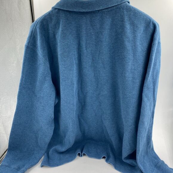 Polo Ralph Lauren Men's Sz XL Blue Cotton 1/4 Zip Pullover Sweater - Picture 4 of 6